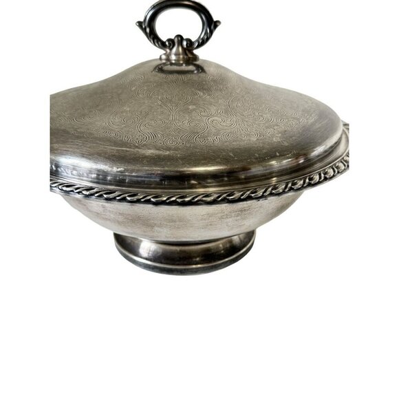 Vintage  Wm. A Rogers 862 Silver Plated Round Serving Bowl Casserole With Lid - Picture 11 of 12